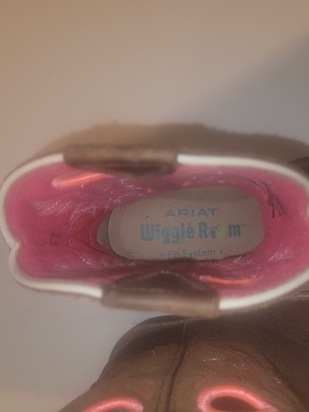 Ariat Kids Brown Western Boots with Pink Accents - Picture 4 of 5